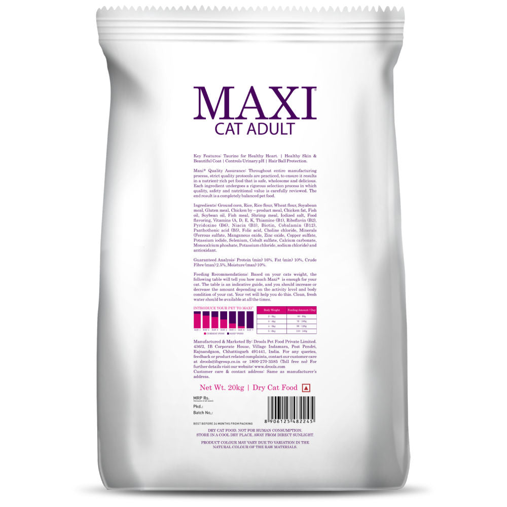Maxi Adult Ocean Fish Adult Dry Cat Food — back view