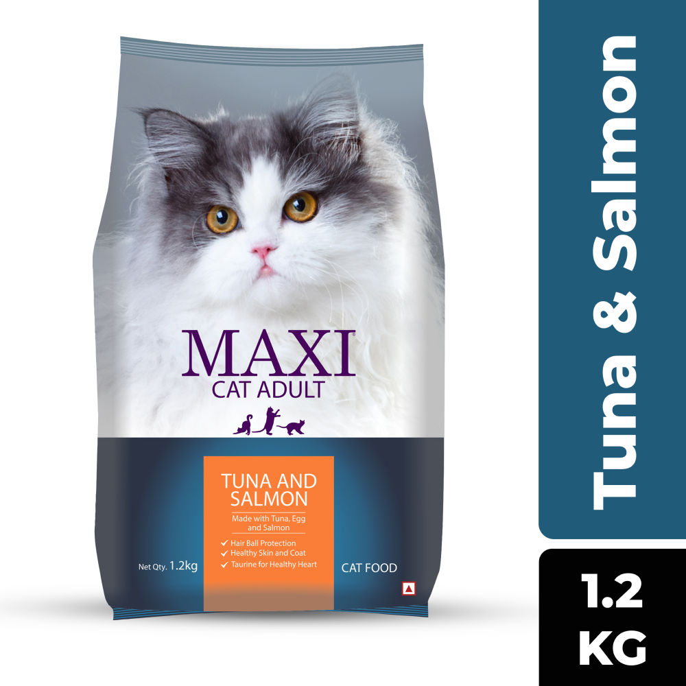 Maxi Adult Tuna & Salmon Adult Dry Cat Food — back view
