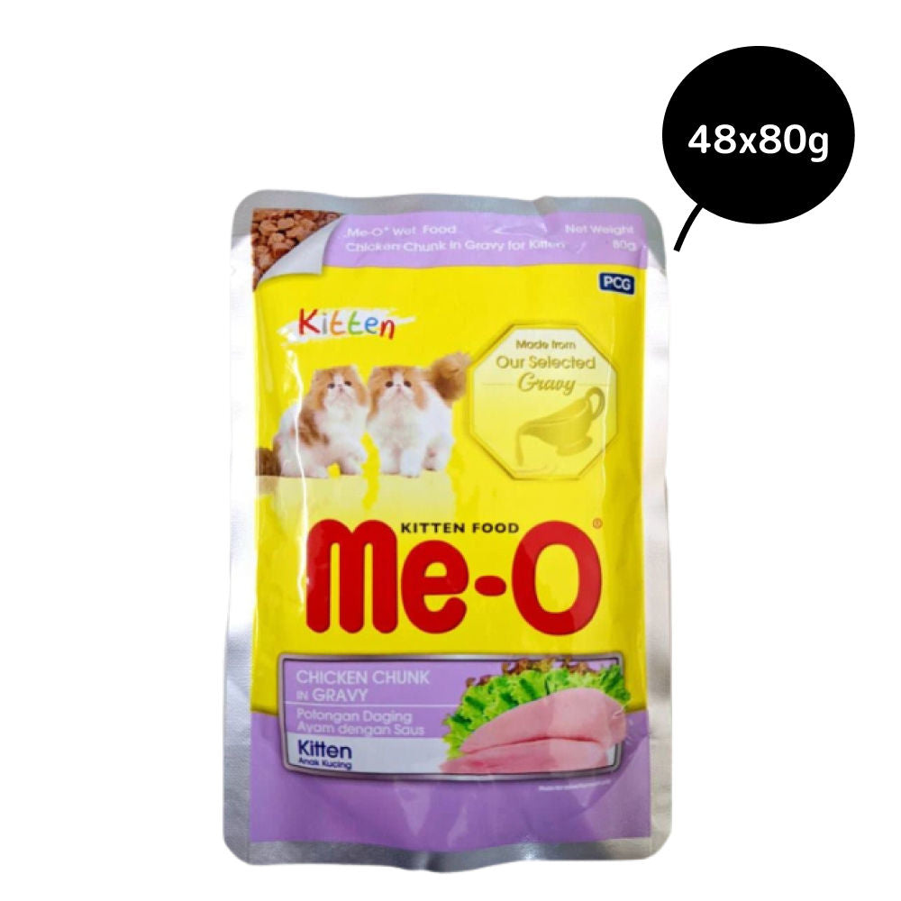 Me O Chicken Chunks in Gravy kitten Wet Food — detail shot