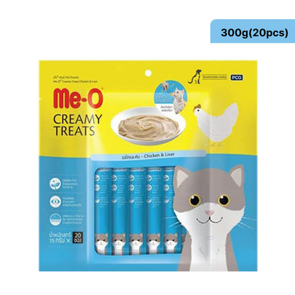 Me O Creamy Chicken & Liver Cat Treats — back view