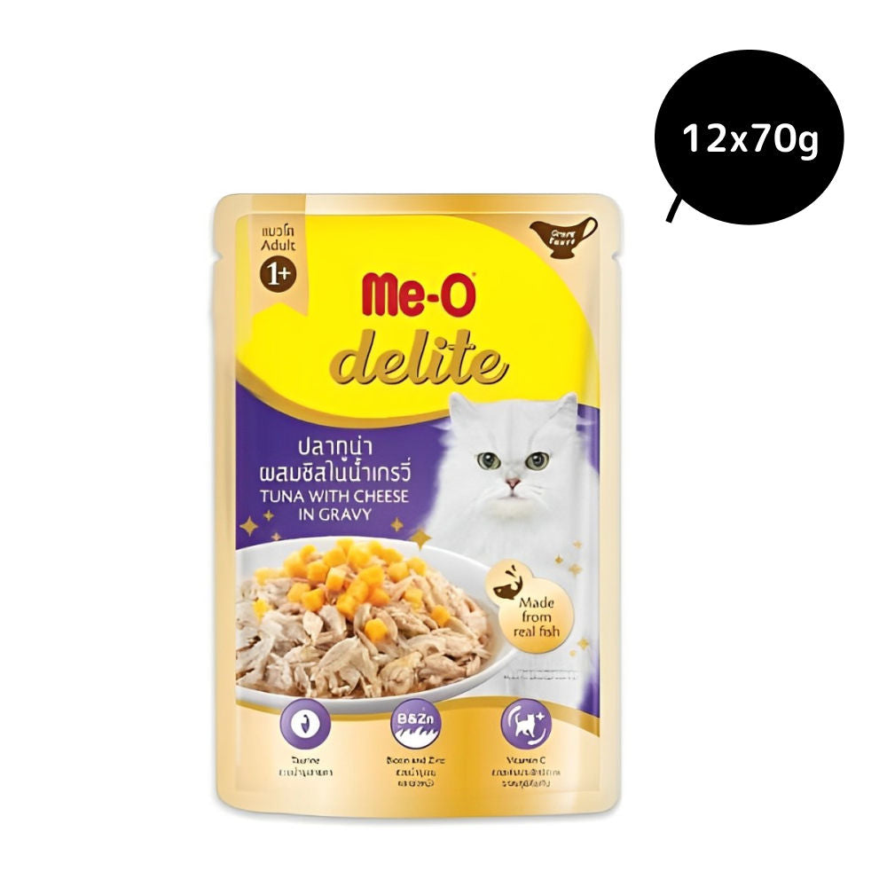 Me O Delite Tuna with Cheese in Gravy Cat Wet Food — side view