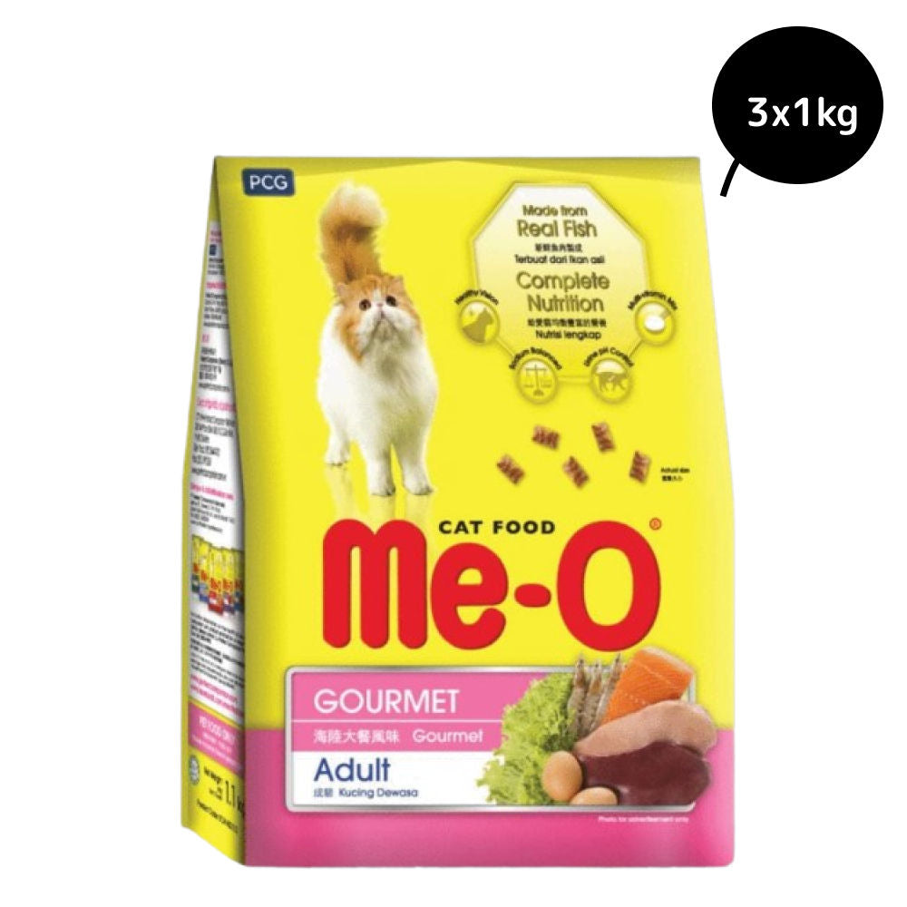Me O Gourmet Adult Cat Dry Food — back view
