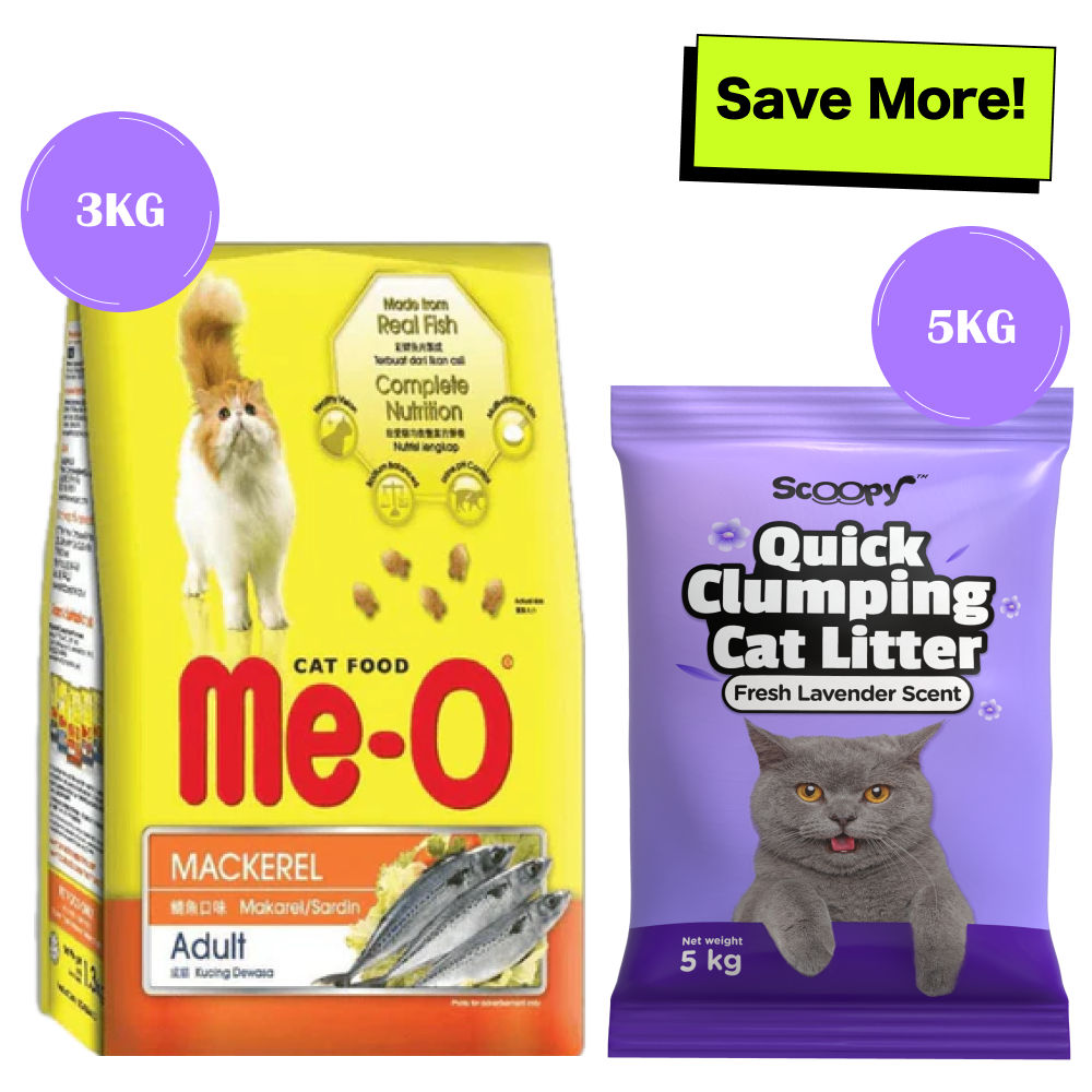 Me O Mackerel Adult Cat Dry Food — in use