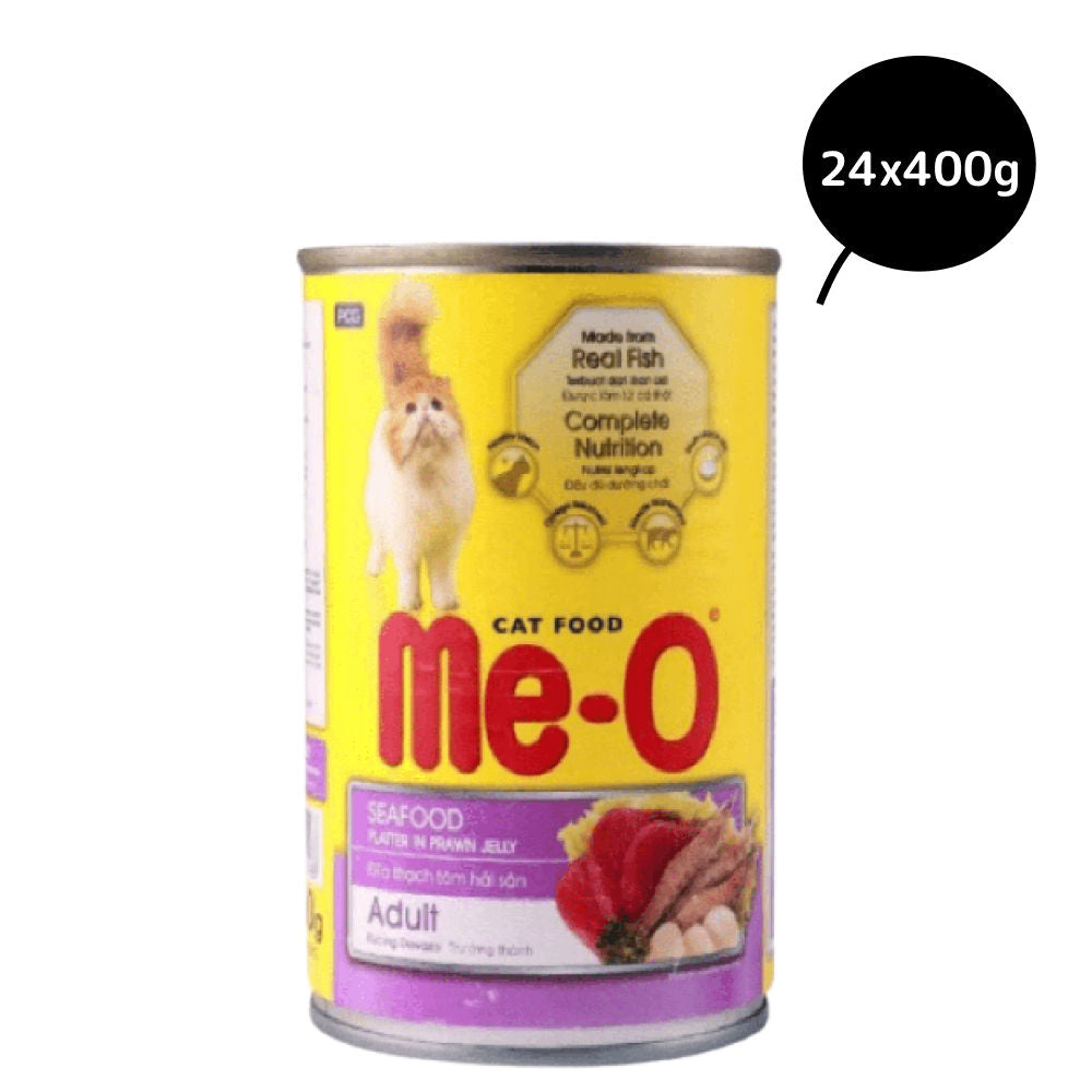 Me O Seafood Platter in Prawn Jelly Canned Adult Cat Wet Food — back view
