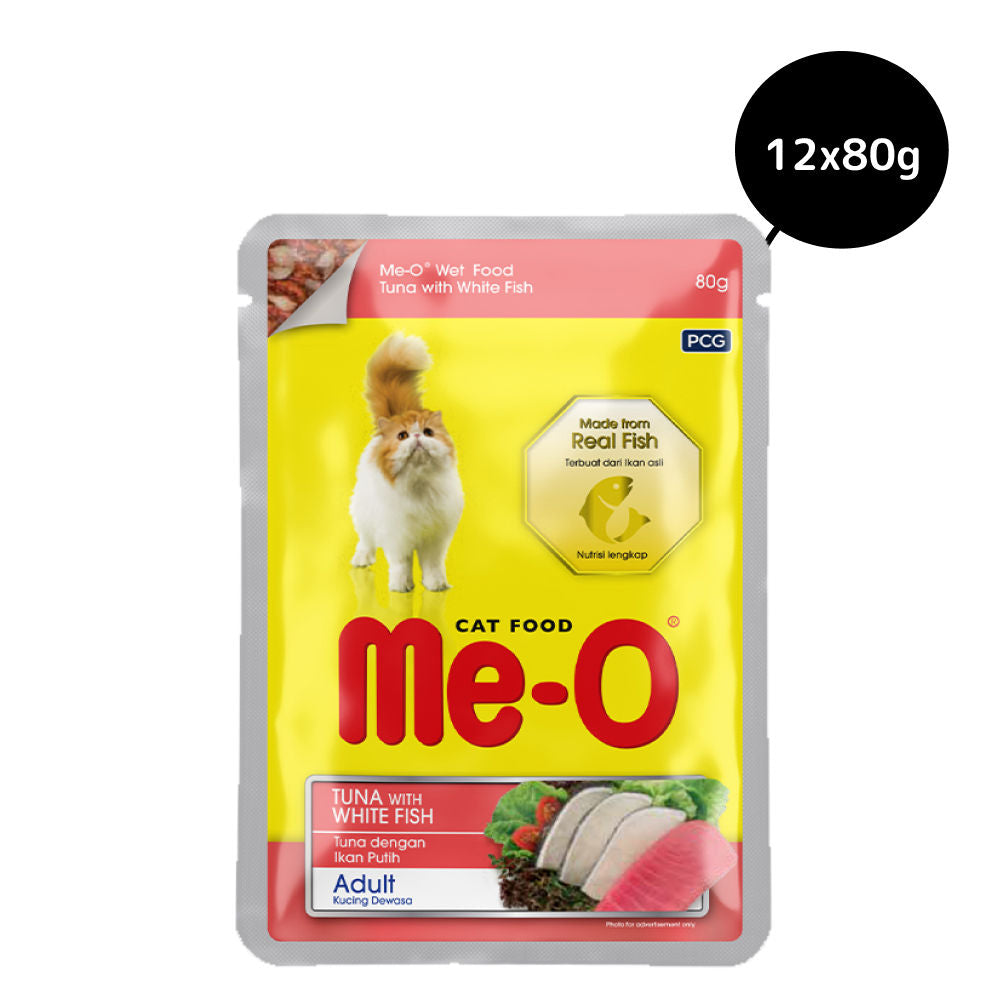 Me O Tuna & White Fish In Jelly Adult Cat Wet Food — side view