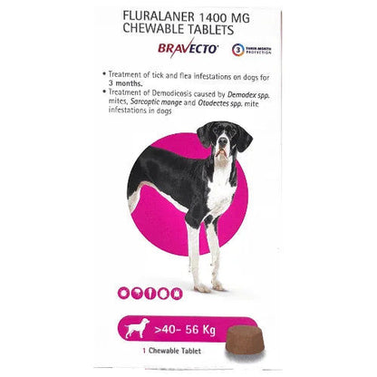 MSD Animal Health Bravecto (Fluralaner) Dog Tick & Flea Control Tablet — back view