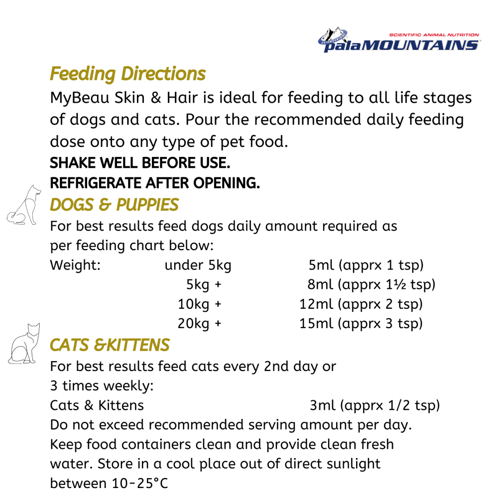 My Beau Vet Collection Skin & Hair Food Supplement for Dogs and Cats — detail shot