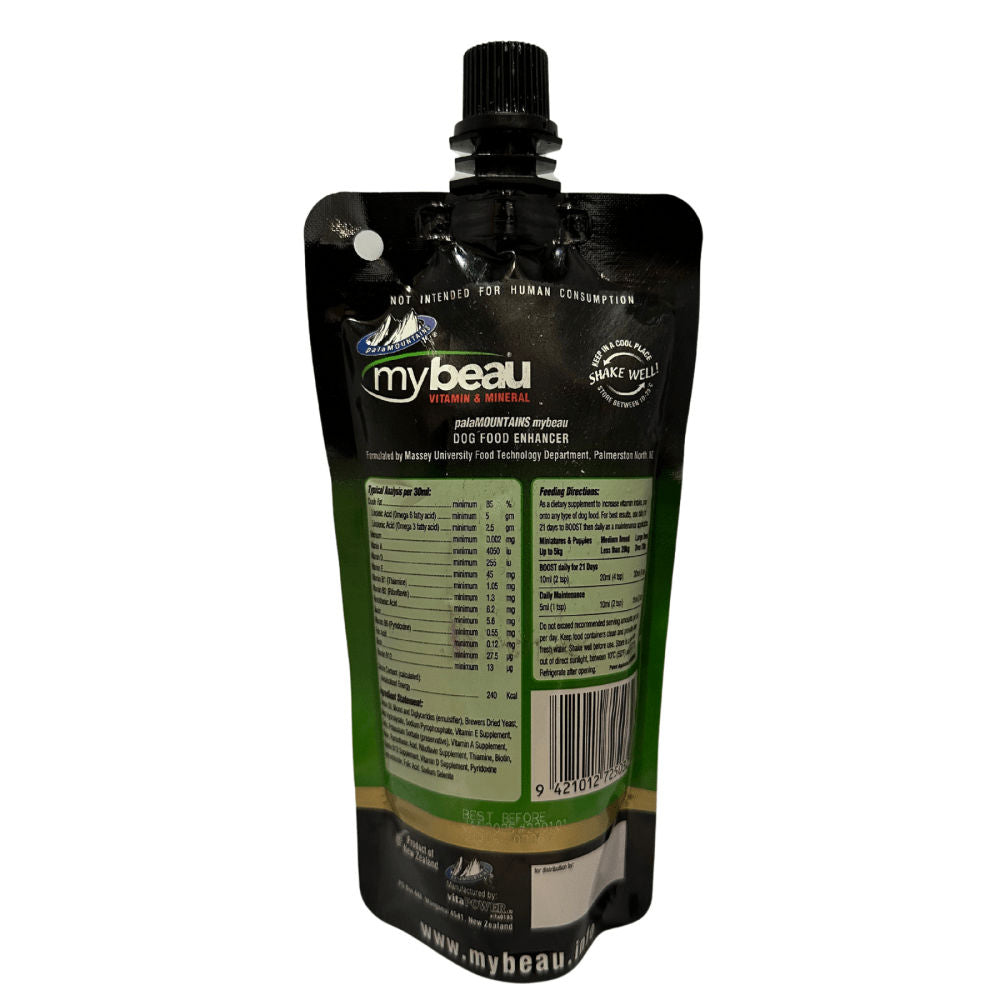 My Beau Vitamin & Mineral Food Supplement with Meat & Garlic for Dogs — in use