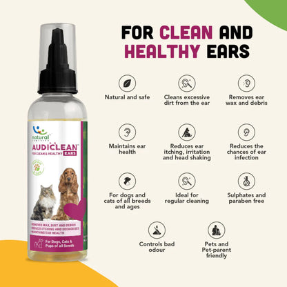 Natural Remedies Audiclean Clean and Healthy Ears for Dogs and Cats — side view