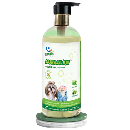 Natural Remedies Auraglow Moisturizing Shampoo for Dogs and Cats — back view
