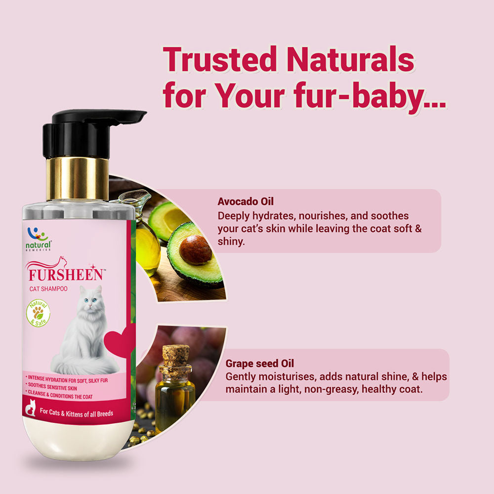 Natural Remedies Avocado Grape Seed Oil Fursheen Shampoo For Cats - Image 2