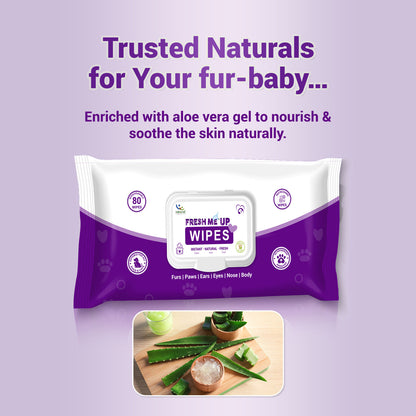 Natural Remedies Fresh Me Up Aloe Vera Wipes for Dogs & Cats — back view