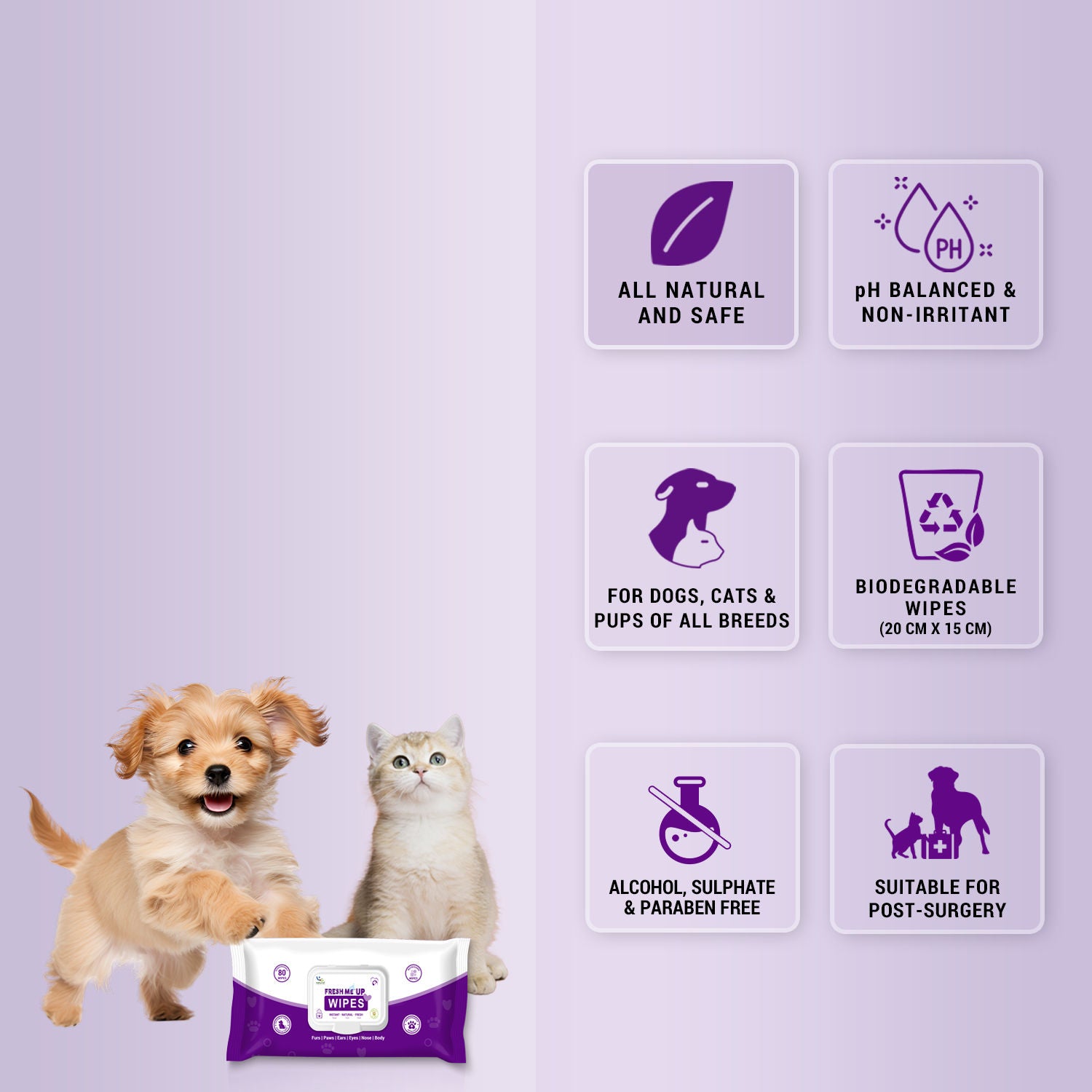 Natural Remedies Fresh Me Up Aloe Vera Wipes for Dogs & Cats — in use