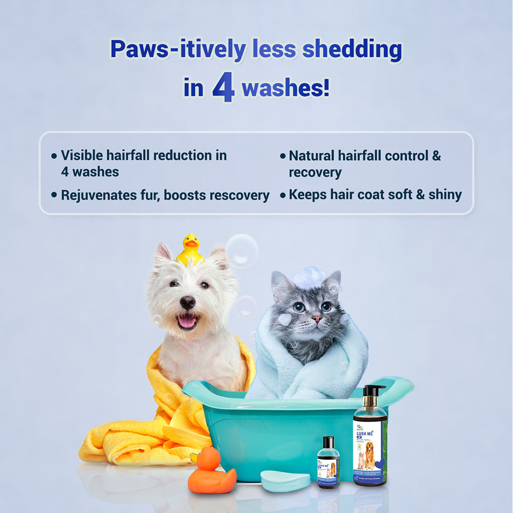 Natural Remedies Lush Me Up Anti Hairfall Shampoo for Dogs and Cats — side view