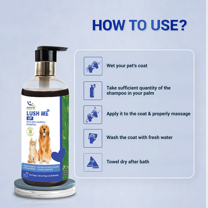 Natural Remedies Lush Me Up Anti Hairfall Shampoo for Dogs and Cats — detail shot