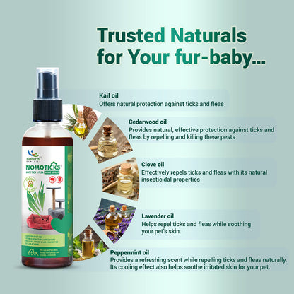 Natural Remedies Nomo Ticks Home Spray for Dogs and Cats — detail shot