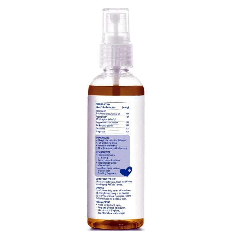 Natural Remedies Reliflam Itch Relief Spray for Dogs and Cats — back view