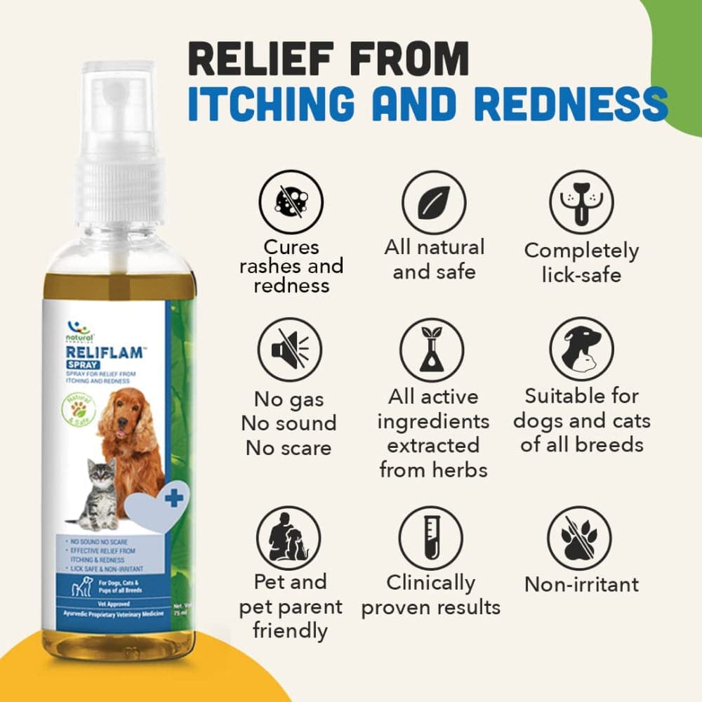 Natural Remedies Reliflam Itch Relief Spray for Dogs and Cats — detail shot