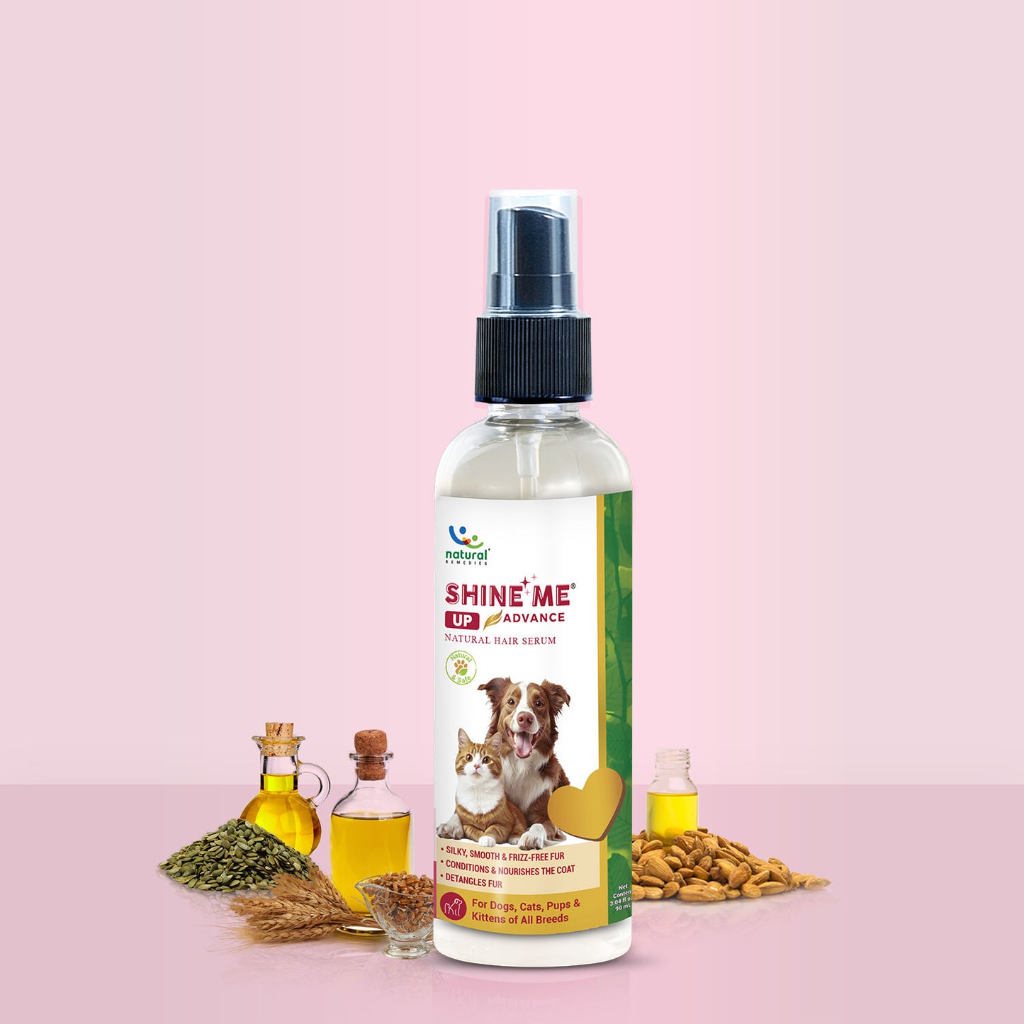 Natural Remedies Shine Me Up Advanced Hair Serum For Dogs And Cats