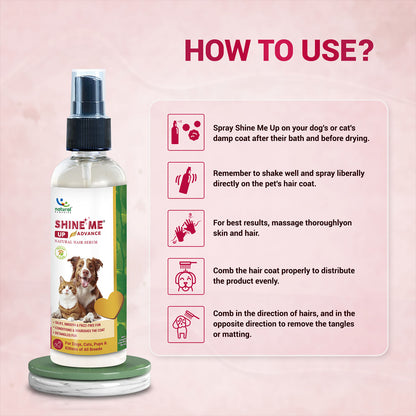 Natural Remedies Shine Me Up Advanced Hair Serum for Dogs and Cats — side view