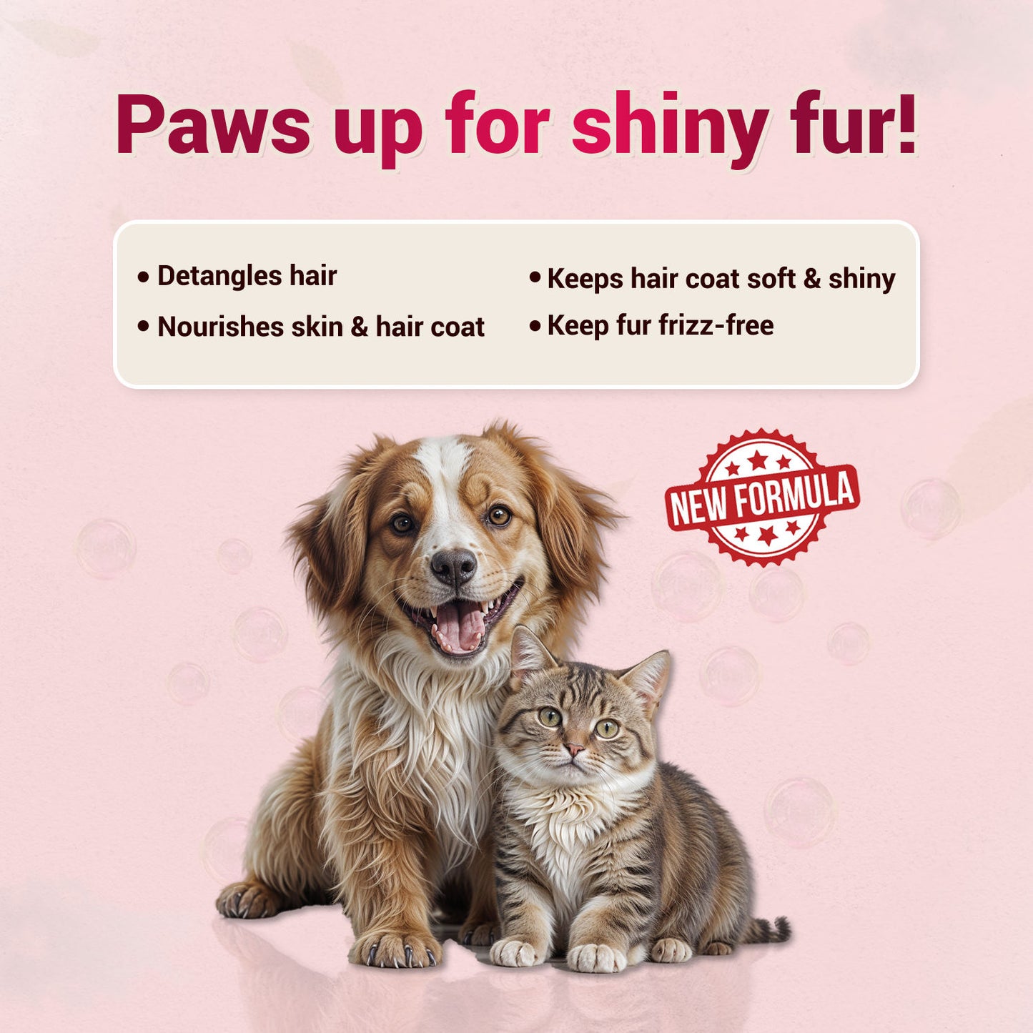 Natural Remedies Shine Me Up Advanced Hair Serum for Dogs and Cats — in use