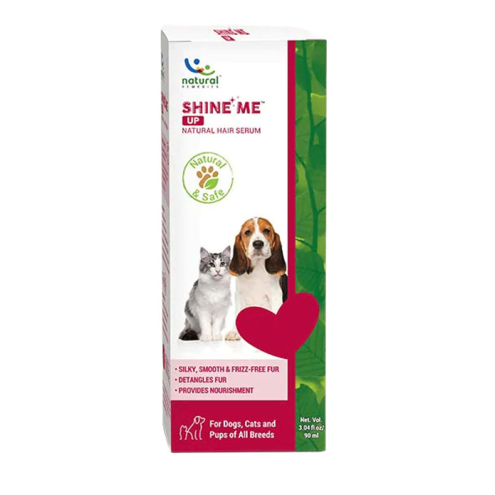 Natural Remedies Shine Me Up Hair Serum for Dogs and Cats — side view