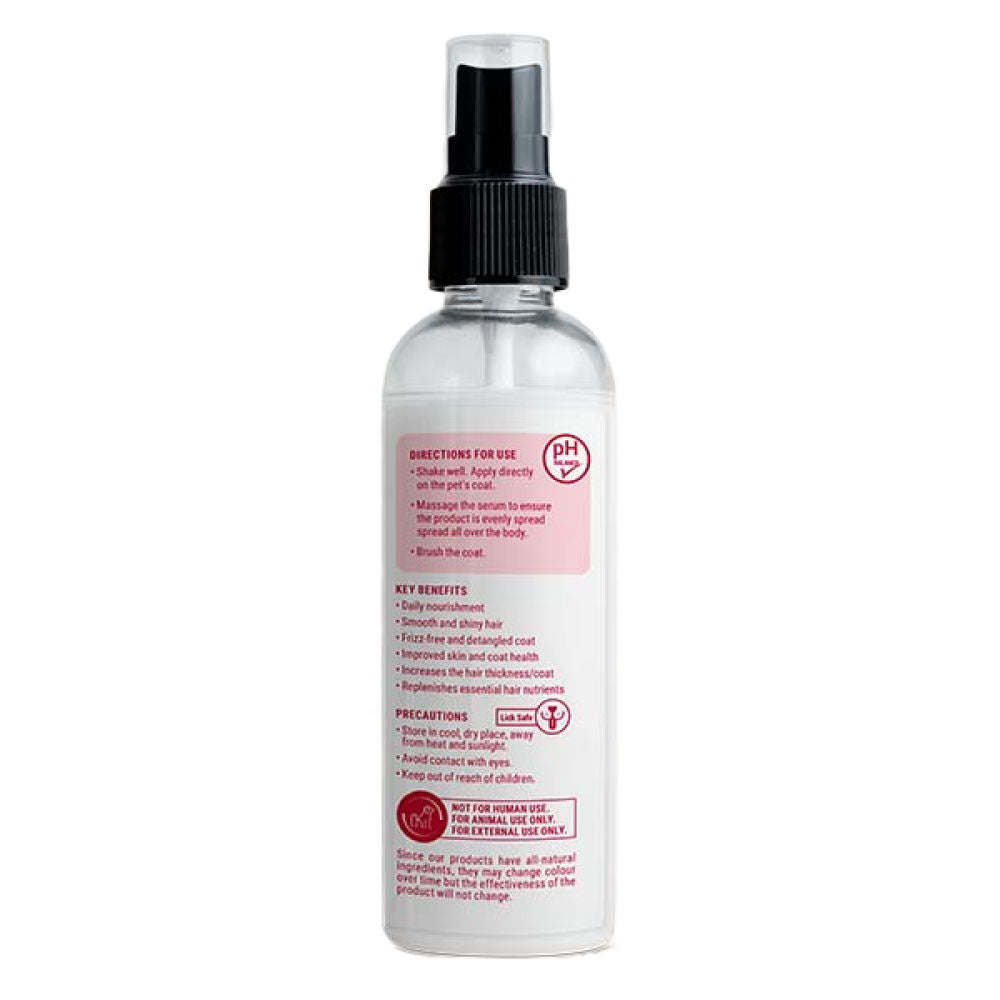 Natural Remedies Shine Me Up Hair Serum for Dogs and Cats — in use