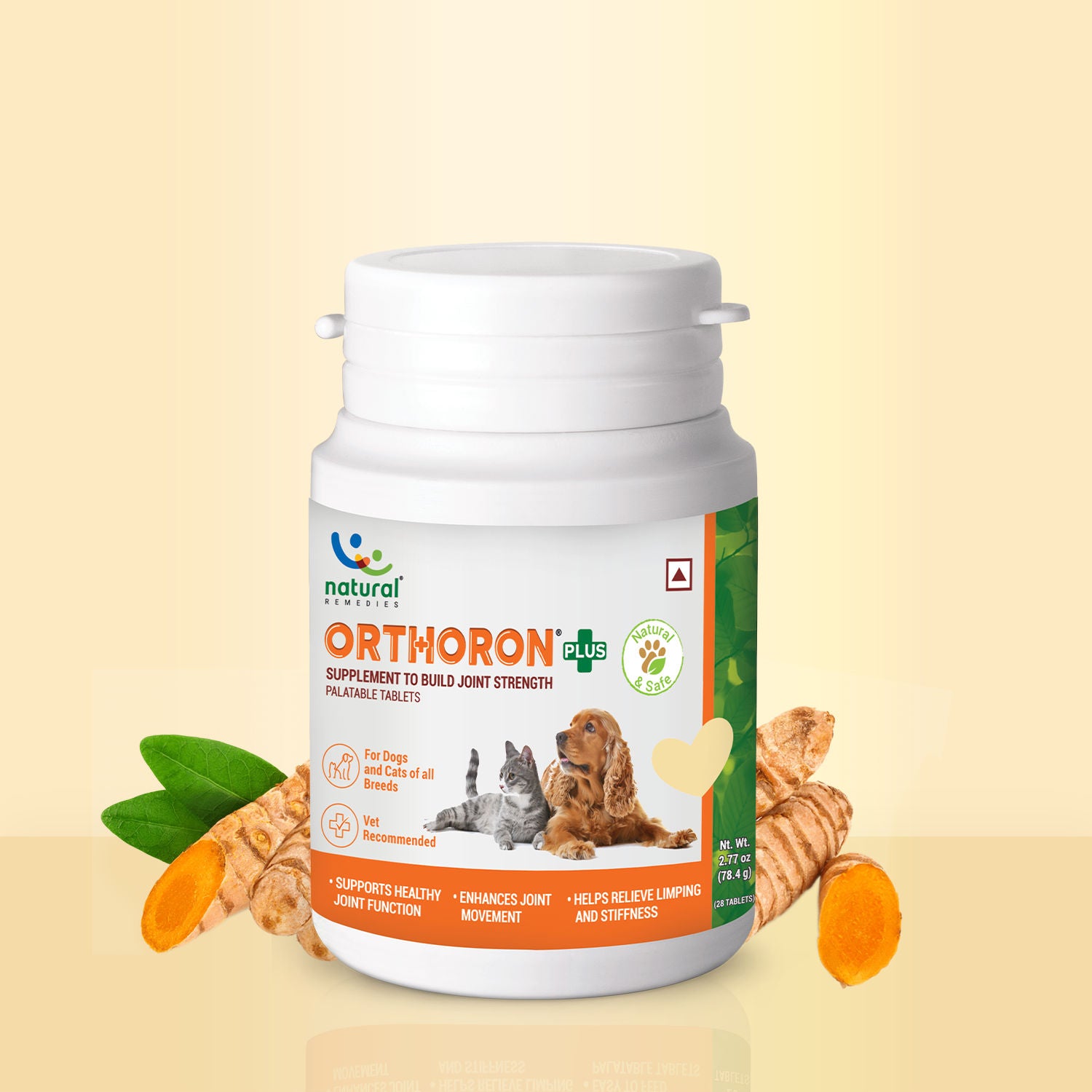 Natural Remedies Orthoron Plus Joint Supplement Tablets for Dogs and Cats — side view