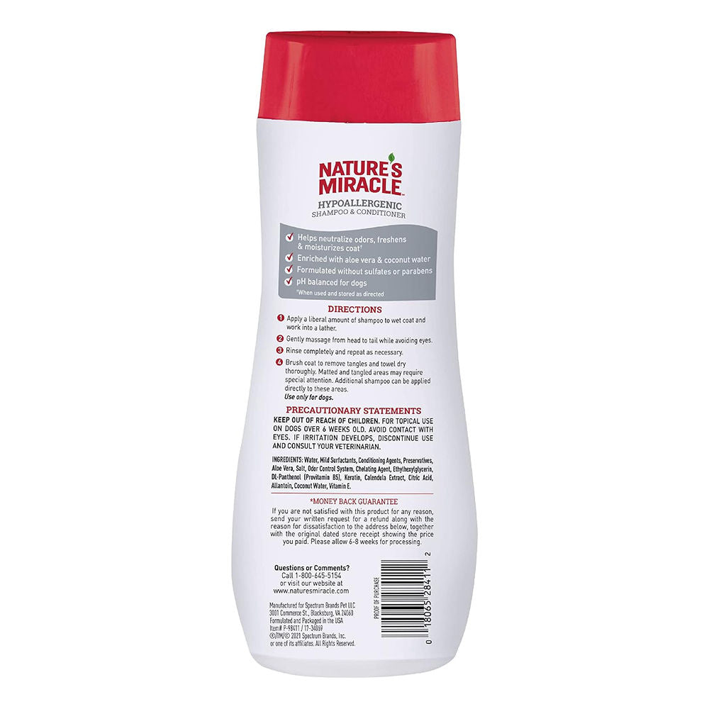 Nature's Miracle Hypoallergenic Shampoo and Conditioner for Dogs — side view
