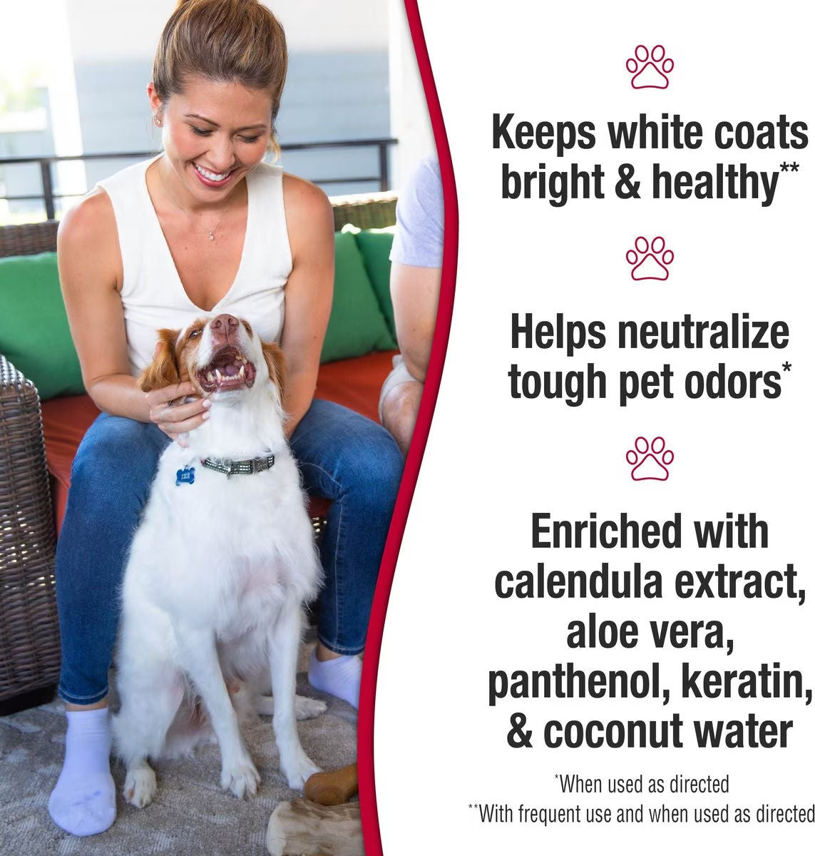 Nature's Miracle Whitening Shampoo and Conditioner for Dogs — in use