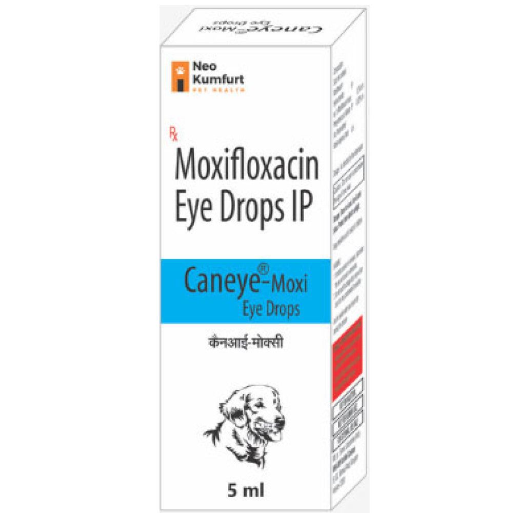 Neo Kumfurt Caneye Moxi (Moxifloxacin) Eye Drops for Dogs and Cats — side view