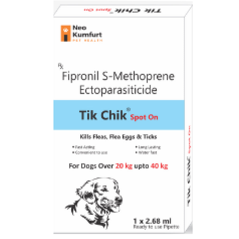 Neo Kumfurt Tik Chik (Fipronil) Anti-tick & flea Spot On for Dogs — in use