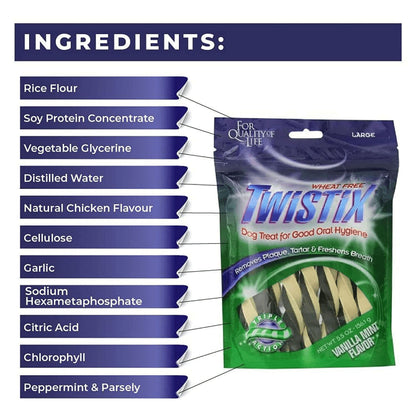 NPIC Twistix Vanilla Mint Flavor Dog Treat — back view