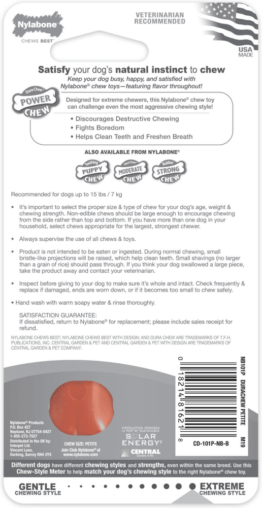 Nylabone Bacon Flavoured Power Chew Bone — side view