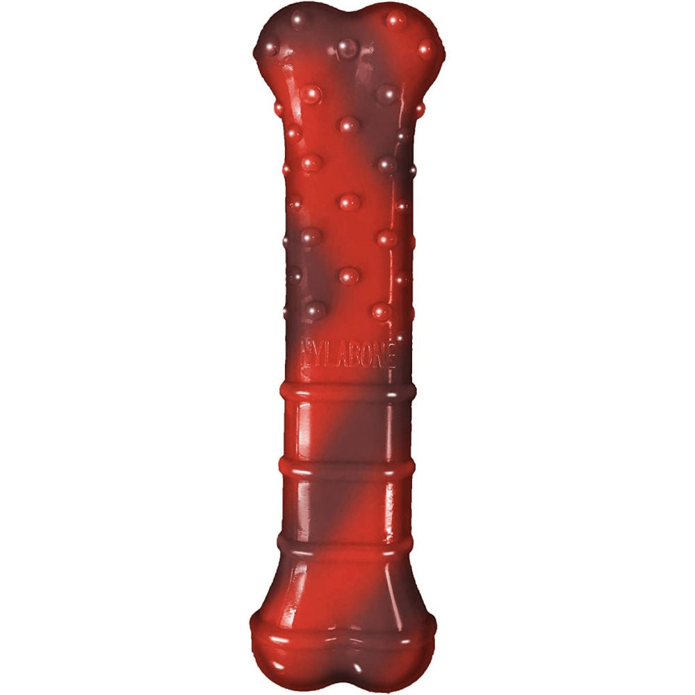 Nylabone Beef Flavored Power Chew Textured Bone Red Brown