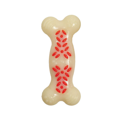 Nylabone Power Action Ridges Bone Chew Toy For Dogs Natural Red
