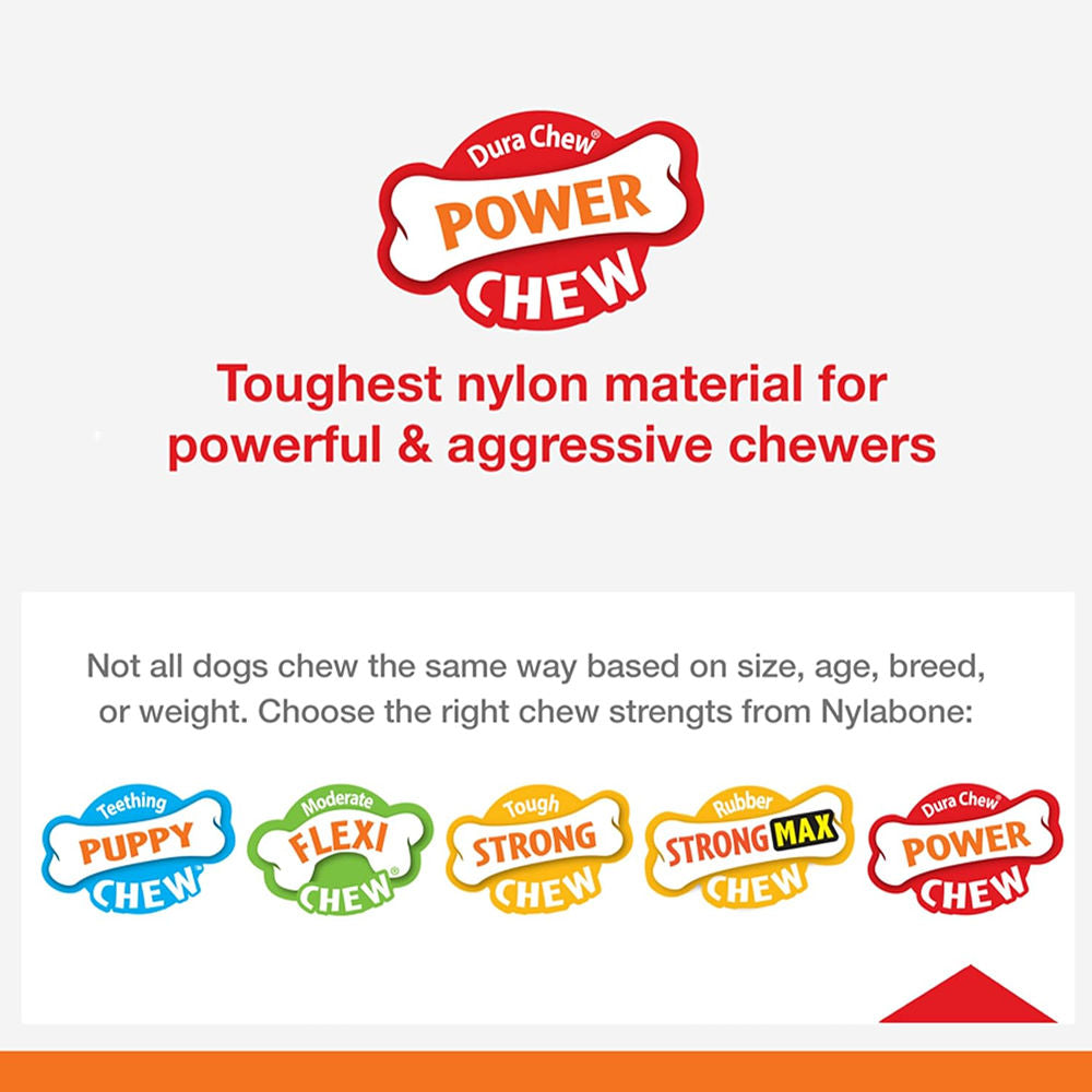 Nylabone Power Action Ridges Bone Chew Toy for Dogs — side view