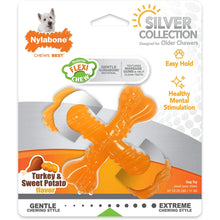 Nylabone Sliver Collection Turkey And Sweet Potato Flavoured Flexi Chew X Bone Toy For Dogs Orange - Image 5