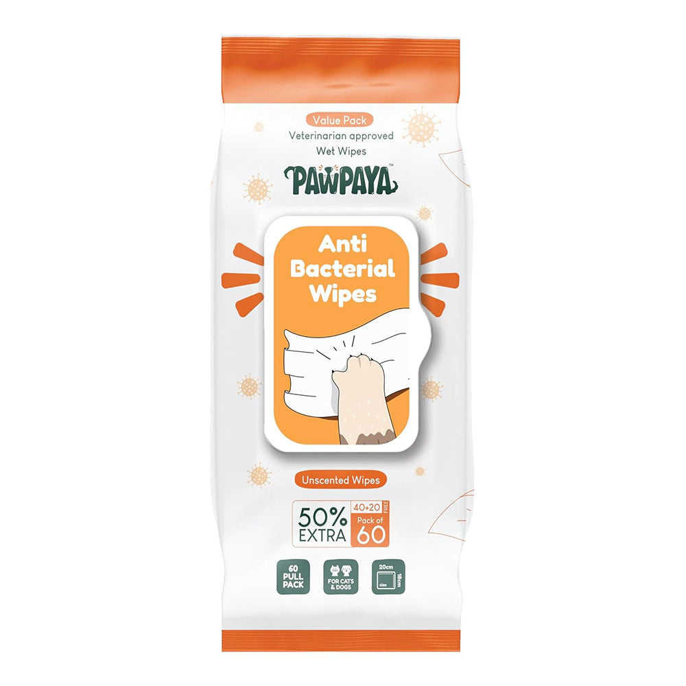 Pawpaya Antibacterial Wipes For Dogs And Cats