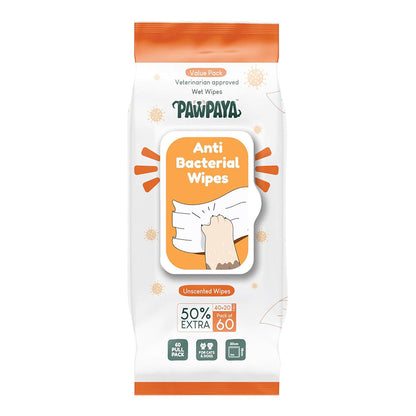 Pawpaya Antibacterial Wipes For Dogs And Cats