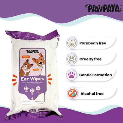 Pawpaya Ear Wipes for Dogs and Cats — side view