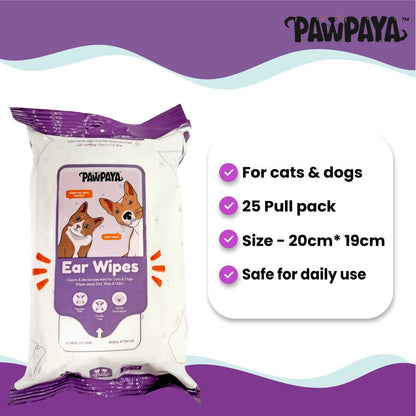 Pawpaya Ear Wipes for Dogs and Cats — detail shot