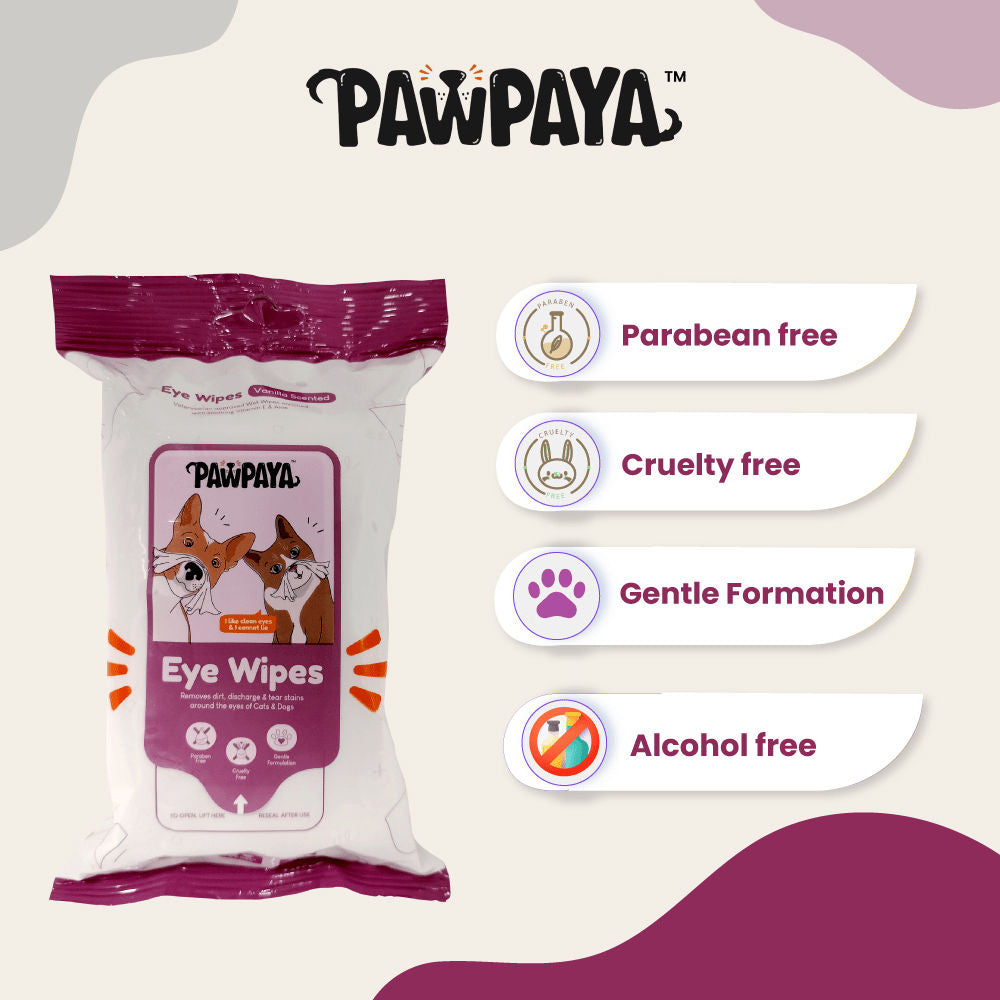Pawpaya Eye Wipes for Dogs and Cats — side view