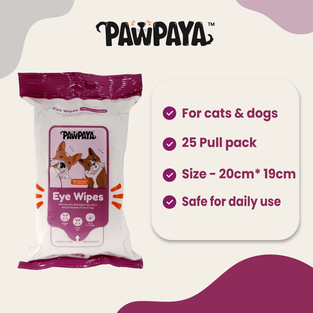 Pawpaya Eye Wipes for Dogs and Cats — back view