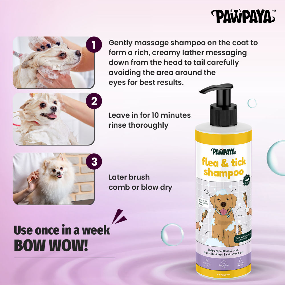 Pawpaya Flea & Tick Shampoo for Dogs — side view