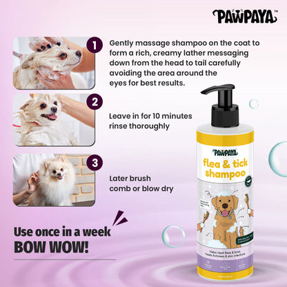Pawpaya Flea & Tick Shampoo for Dogs — side view