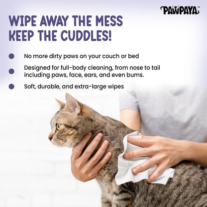 Pawpaya Lavender Wipes for Pets — back view