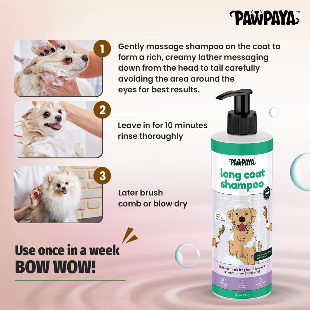 Pawpaya Long Coat Shampoo for Dogs — detail shot