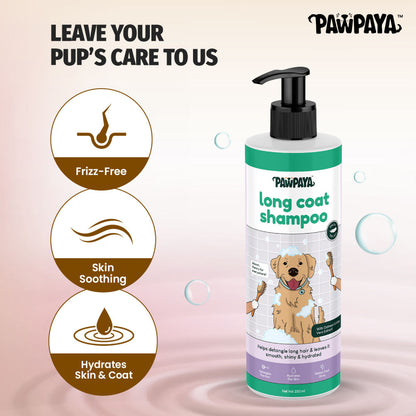 Pawpaya Long Coat Shampoo for Dogs — in use