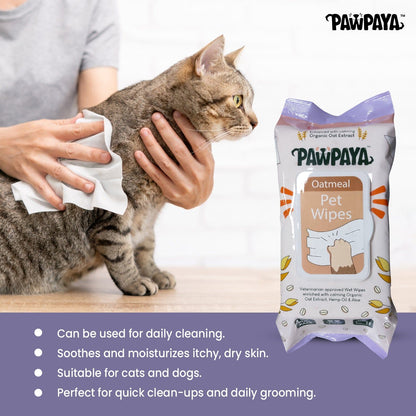 Pawpaya Oatmeal Wipes for Pets — detail shot
